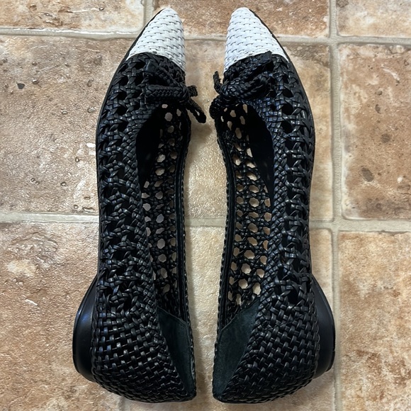 Delman Shana Woven Leather Flats with bow detail size 7 pin up feminine - Picture 6 of 12